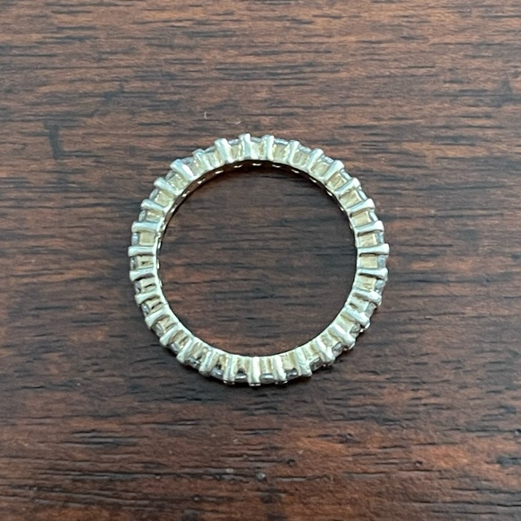 Cubic zirconia gold plated solid sterling silver size 7.0 eternity ring - Picture 4 of 11